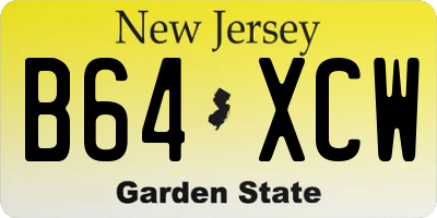 NJ license plate B64XCW