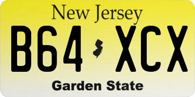 NJ license plate B64XCX