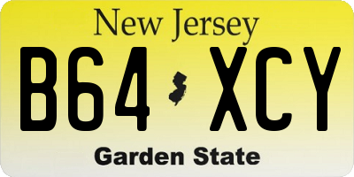 NJ license plate B64XCY