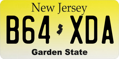 NJ license plate B64XDA