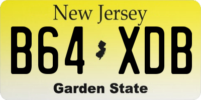 NJ license plate B64XDB