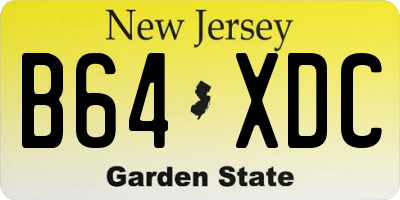 NJ license plate B64XDC