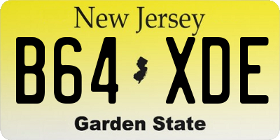 NJ license plate B64XDE