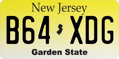 NJ license plate B64XDG