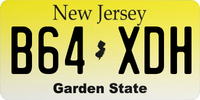 NJ license plate B64XDH