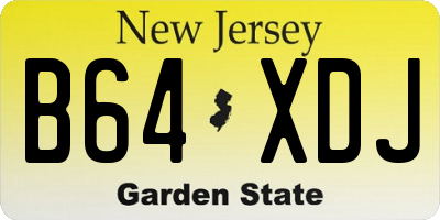 NJ license plate B64XDJ