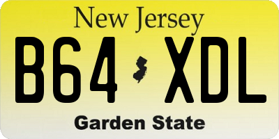 NJ license plate B64XDL