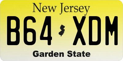 NJ license plate B64XDM