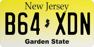NJ license plate B64XDN