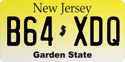 NJ license plate B64XDQ