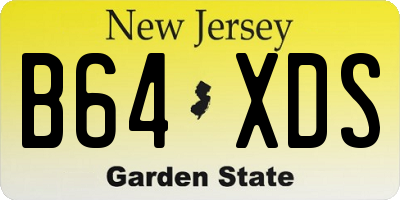 NJ license plate B64XDS