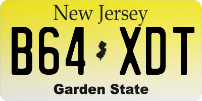 NJ license plate B64XDT