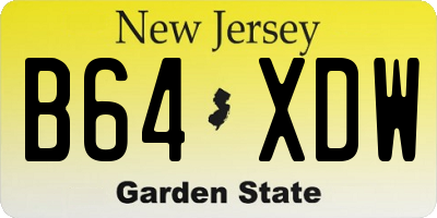 NJ license plate B64XDW