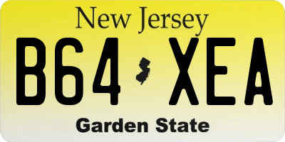 NJ license plate B64XEA