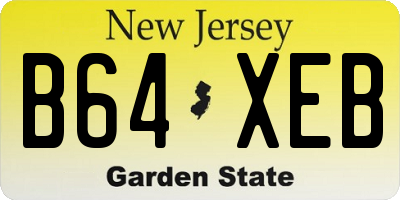 NJ license plate B64XEB