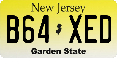 NJ license plate B64XED
