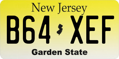 NJ license plate B64XEF