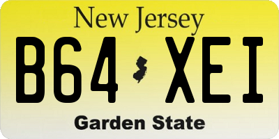 NJ license plate B64XEI