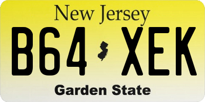 NJ license plate B64XEK