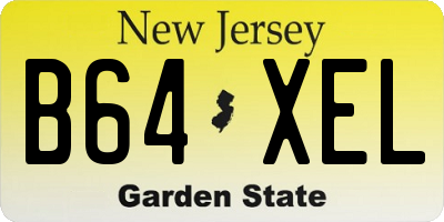 NJ license plate B64XEL