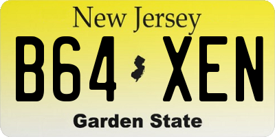 NJ license plate B64XEN