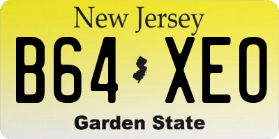 NJ license plate B64XEO
