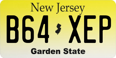 NJ license plate B64XEP