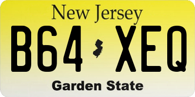 NJ license plate B64XEQ