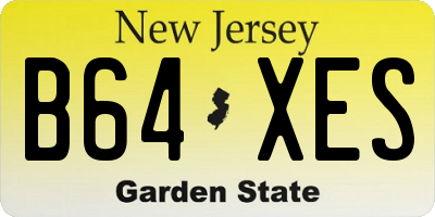 NJ license plate B64XES