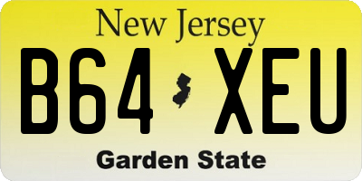 NJ license plate B64XEU