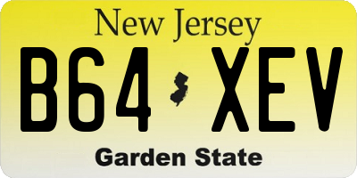 NJ license plate B64XEV