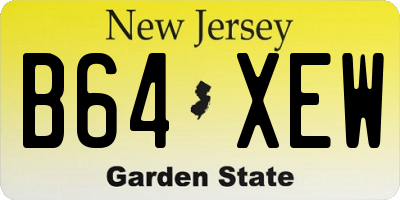 NJ license plate B64XEW