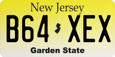 NJ license plate B64XEX