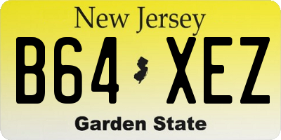 NJ license plate B64XEZ