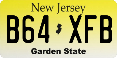 NJ license plate B64XFB