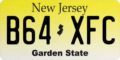 NJ license plate B64XFC