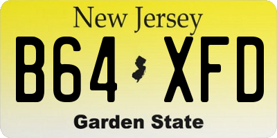 NJ license plate B64XFD