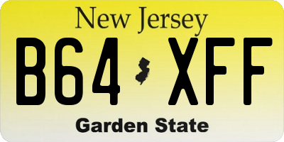 NJ license plate B64XFF