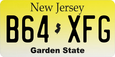 NJ license plate B64XFG