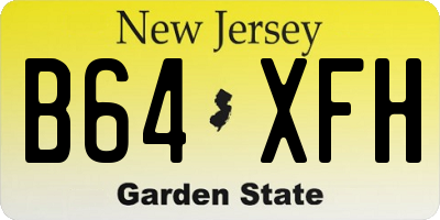 NJ license plate B64XFH
