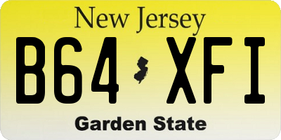 NJ license plate B64XFI