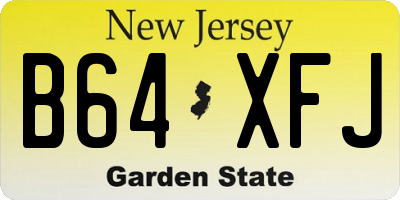 NJ license plate B64XFJ