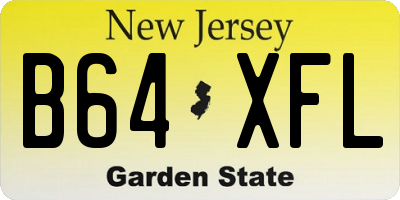 NJ license plate B64XFL