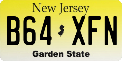 NJ license plate B64XFN