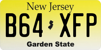 NJ license plate B64XFP