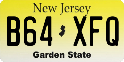NJ license plate B64XFQ
