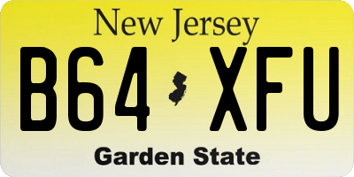 NJ license plate B64XFU