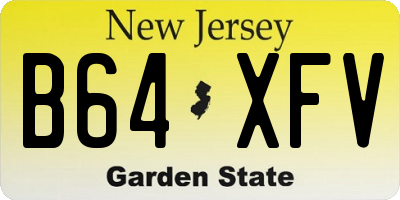 NJ license plate B64XFV