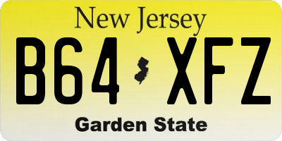 NJ license plate B64XFZ
