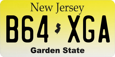 NJ license plate B64XGA